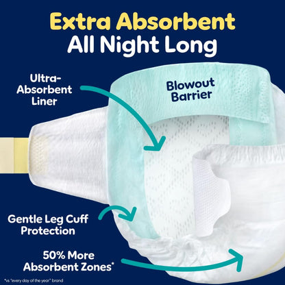 Pampers ZZZ Overnight Diapers, Size 5, Nighttime Protection Disposable Baby Diaper, 1 Pack (Count of 88)