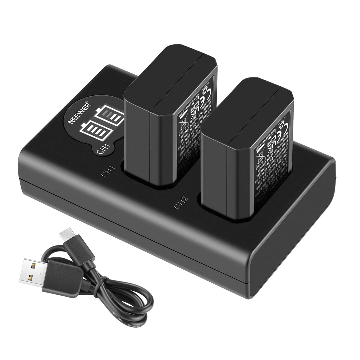 NEEWER Camera Battery Charger Set for NP-FW50 Compatible with Sony ZV-E10