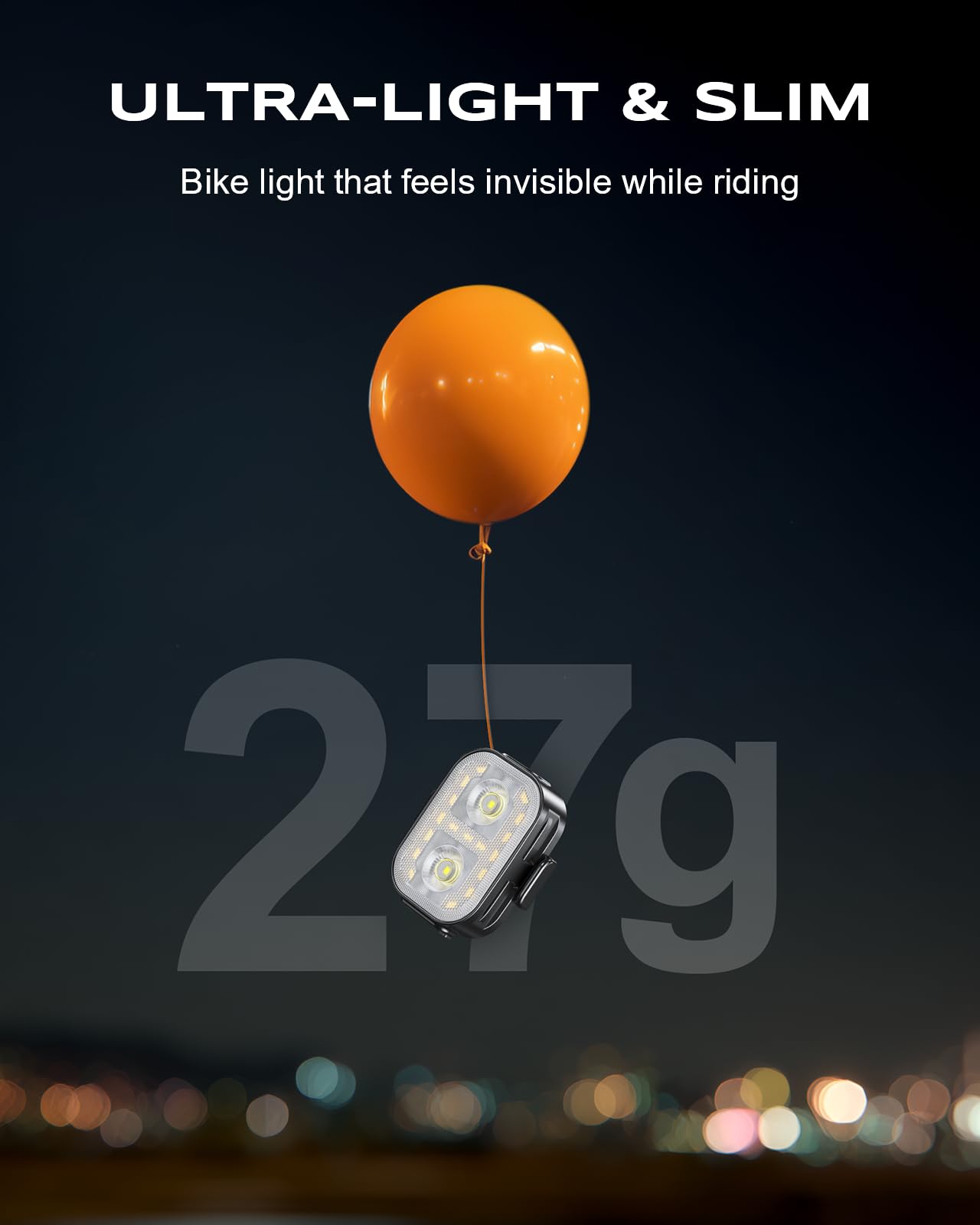 WOCBUY Bike Lights, Ultra-Slim & Lightweight Rechargeable Bicycle Lights Set, [5+6 Modes] Dual USB-C Bike Lights Front and Back, IP65 Waterproof Bicycle Lights for Night Riding Road Mountain Cycling - Available at All In One Marketplace Canada