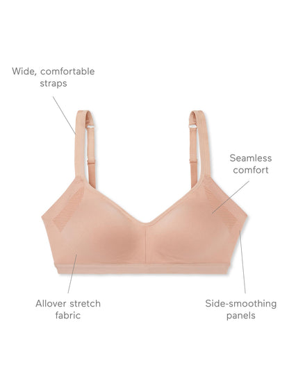 Warners Women's Blissful Benefits Underarm-Smoothing with Seamless Stretch Wireless Lightly Lined Comfort Bra Rm3911w, Toasted Almond, Large 🍁 All In One Marketplace Canada