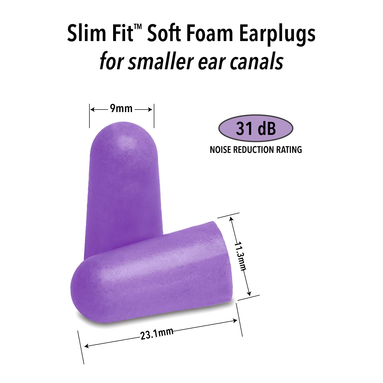Mack's Slim Fit Soft Foam Earplugs, 50 Pair - Small Ear Plugs for Sleeping, Snoring, Traveling, Concerts, Shooting Sports & Power Tools - Available at All In One Marketplace Canada