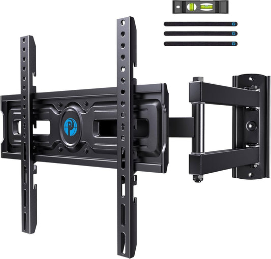 Pipishell Full Motion TV Wall Mount for 26-65 Inch TVs up to 77 lbs, Height Adjustable Corner Wall Mount Bracket with Articulating Arm, Swivel Extension Tilt, Max VESA 400x400mm, PIMF9