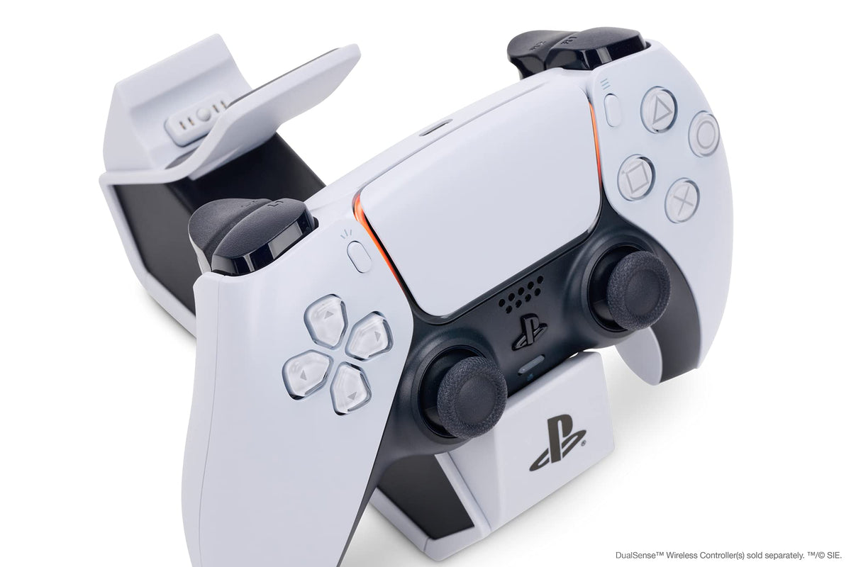 PowerA Twin Charging Station for Dualsense Wireless Controllers, Dualsense Controller Charging, Charge, Sony PlayStation, PS5, Officially Licensed - PlayStation 5