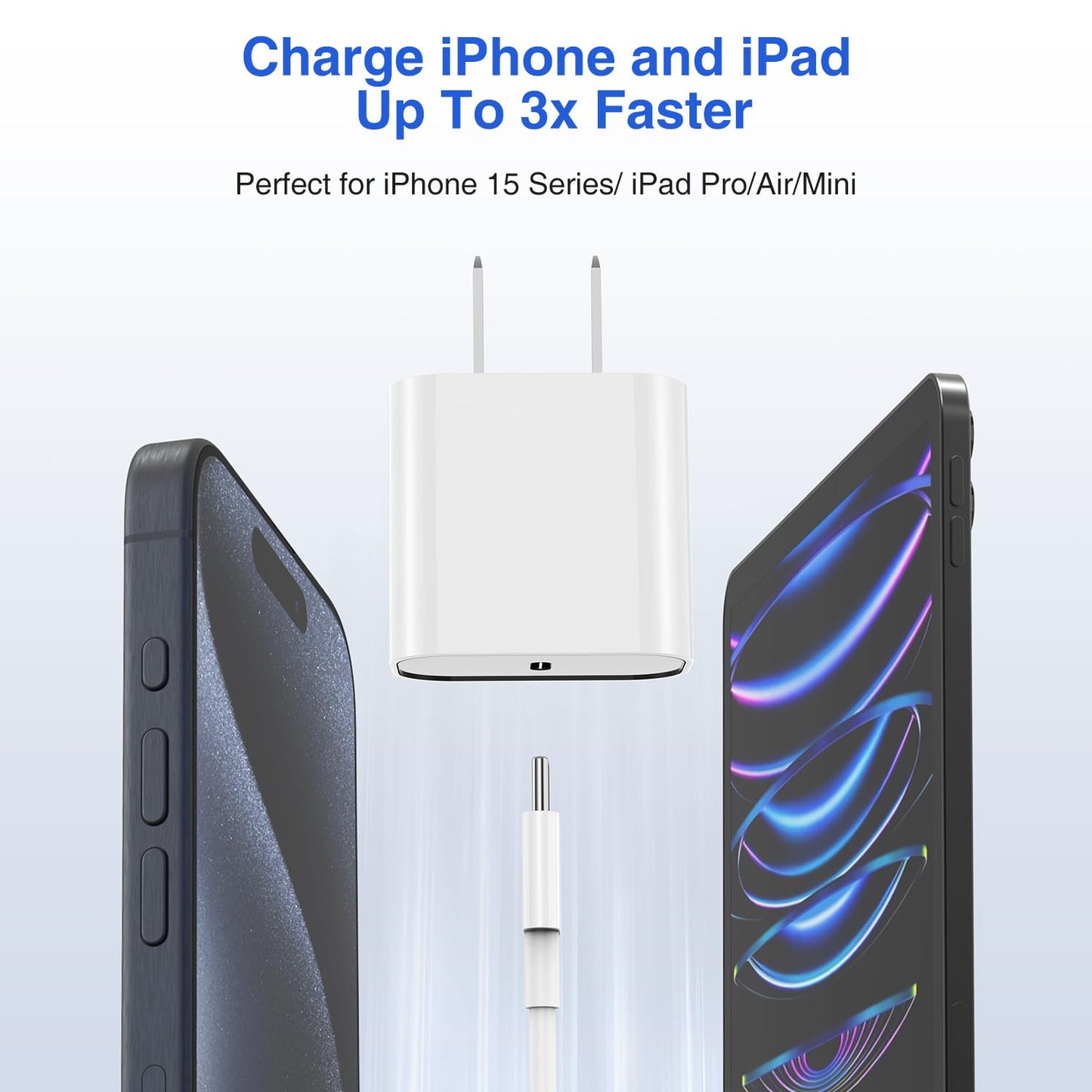 USB C Charger for iPhone 17 16 15,10FT USB C Cable and USB C Fast Charger Blcok for iPhone 17 16 Pro Max/17Air/17E/16E/16 Plus, iPhone 17 16 Fast Charging Cable iPad Pro 12.9/11 in,iPad -White