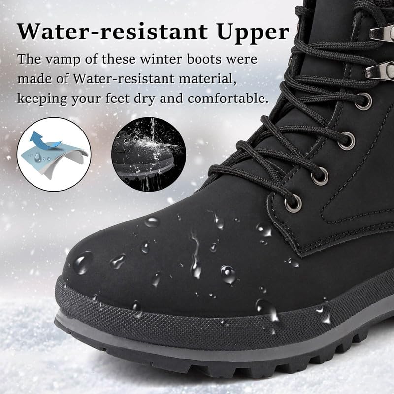 Womens Snow Boots Waterproof Warm Fur Lined Ankle Booties Ladies Lace Up Hiking boots Non Slip Platform Boots with Side Zipper Outdoor Winter Boots 🍁 All In One Marketplace Canada