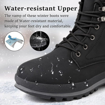 Womens Snow Boots Waterproof Warm Fur Lined Ankle Booties Ladies Lace Up Hiking boots Non Slip Platform Boots with Side Zipper Outdoor Winter Boots 🍁 All In One Marketplace Canada