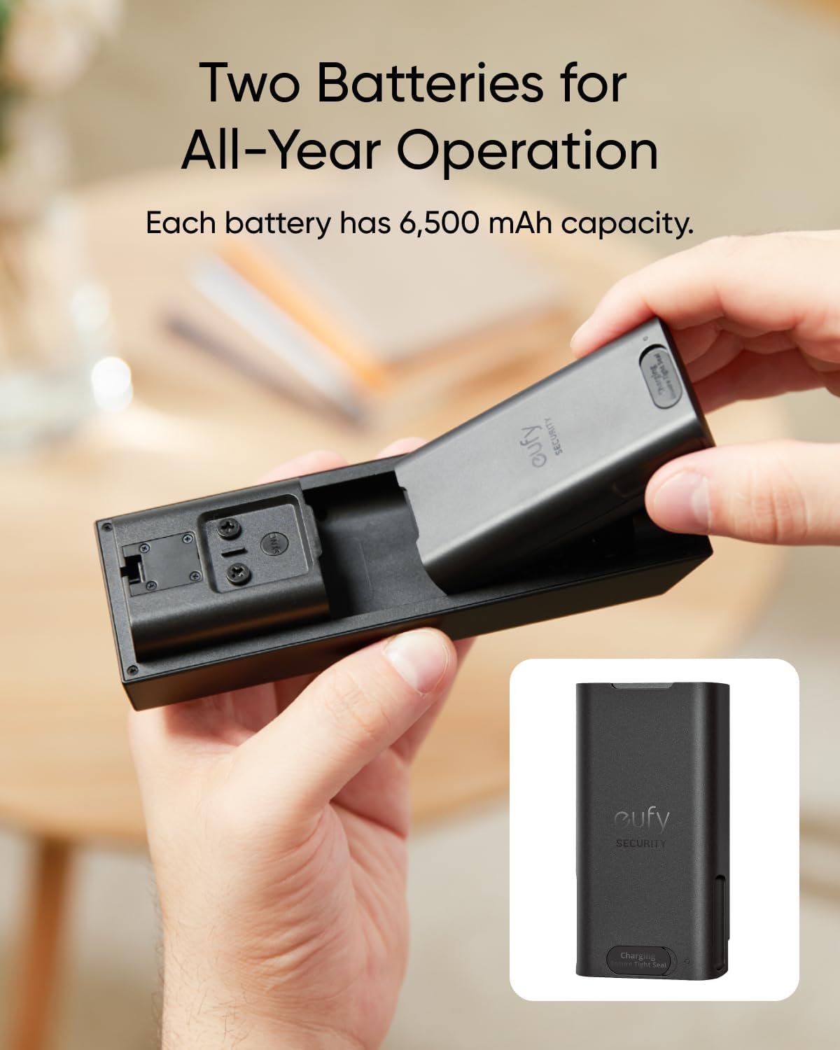 eufy Security Video Doorbell E340, Extra Rechargeable Battery Pack with USB-C, 2K Full HD, Dual Cameras, Long-Lasting Backup Power, Color Night Vision, Quick-Release Battery Pack, No Monthly Fee