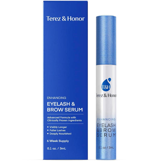 Terez & Honor Enhancing Lash & Brow Serum for Fuller, Thicker-Looking Lashes – Peptide Conditioner for Healthier-Looking Brows & Lashes, Gentle & Nourishing Formula - Available at All In One Marketplace Canada