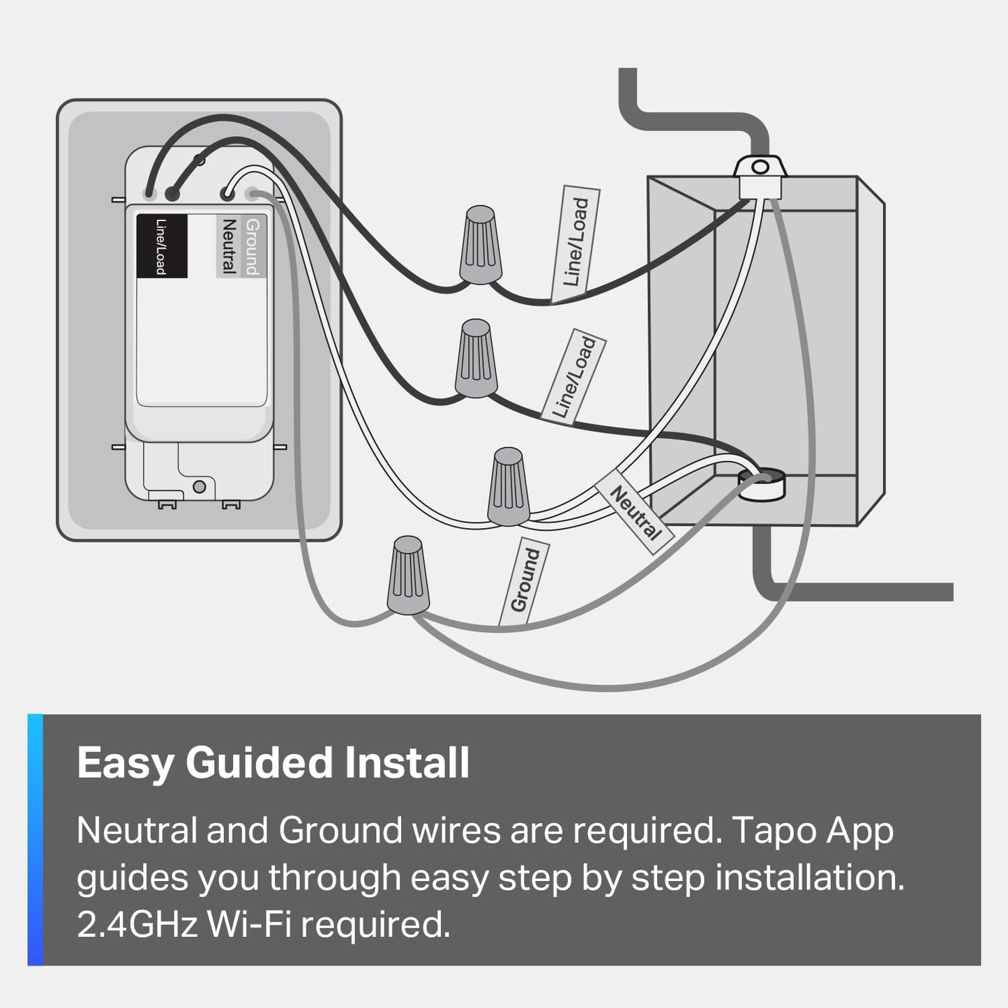 TP-Link Tapo Smart Light Switch, Matter Compatible, Single Pole, Neutral Wire Required, Voice Control w/Siri, Alexa & Google Home, UL Certified, Timer & Schedule, Guided Install, Tapo S505(2-Pack) Tapo