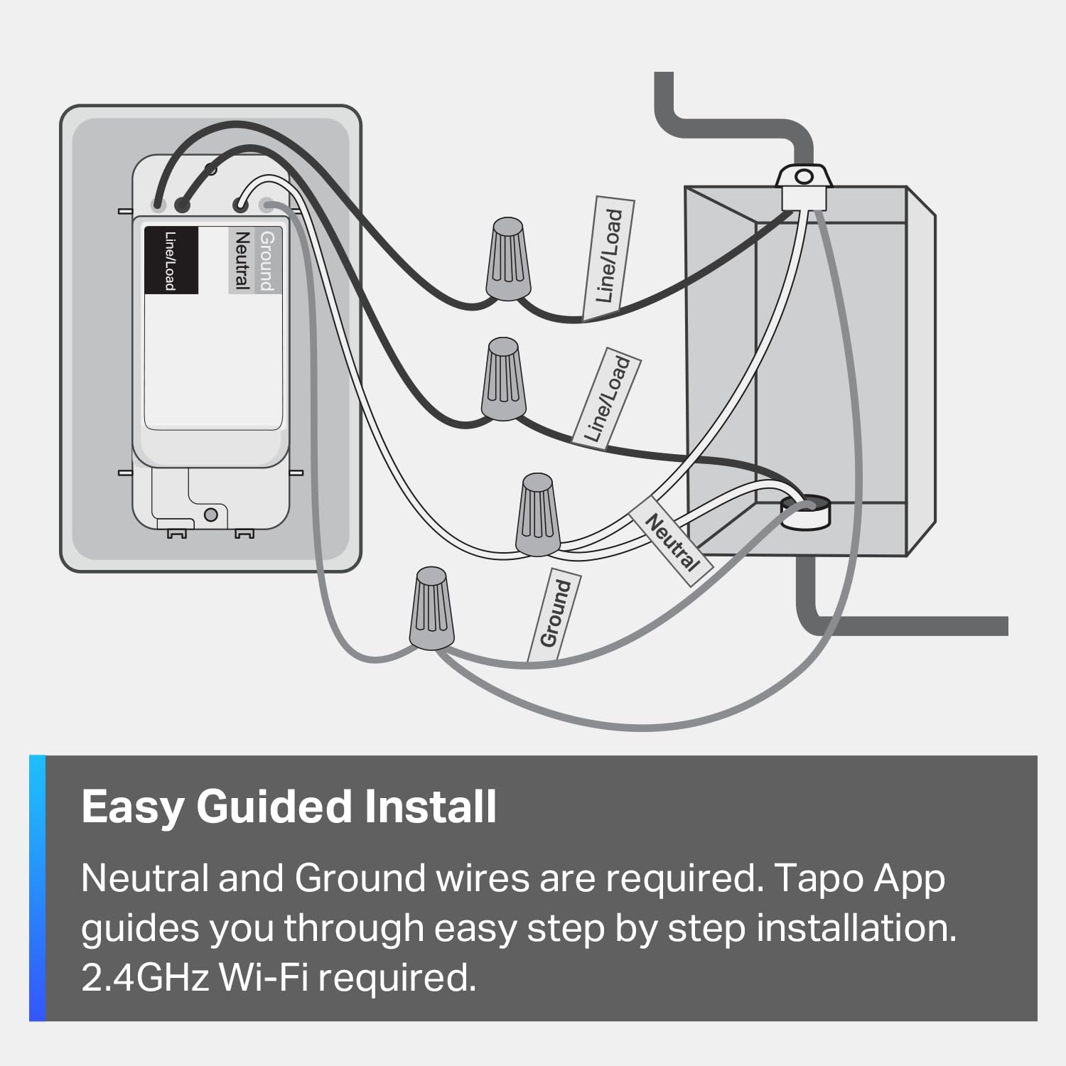 TP-Link Tapo Smart Light Switch, Matter Compatible, Single Pole, Neutral Wire Required, Voice Control w/Siri, Alexa & Google Home, UL Certified, Timer & Schedule, Guided Install, Tapo S505(2-Pack) Tapo