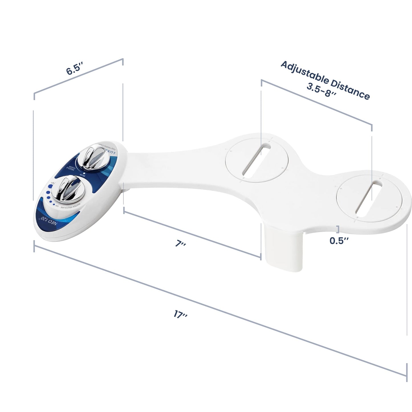 LUXE Bidet NEO 120 - Bidet Attachment for Toilet Seat, Blue