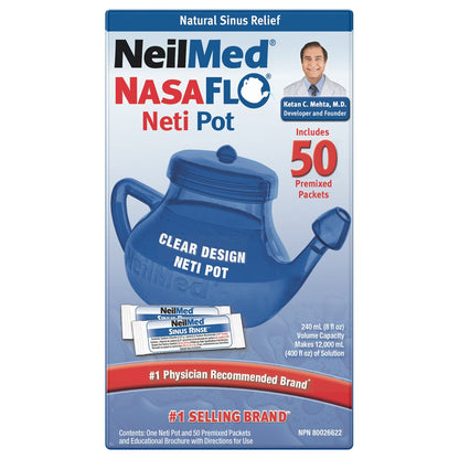 NeilMed Nasaflo Neti Pot, 50 Count (Packaging may vary)