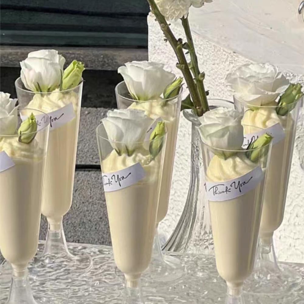 50 Pack 5oz Clear Disposable Plastic Champagne Flutes 🍁 All In One Marketplace Canada