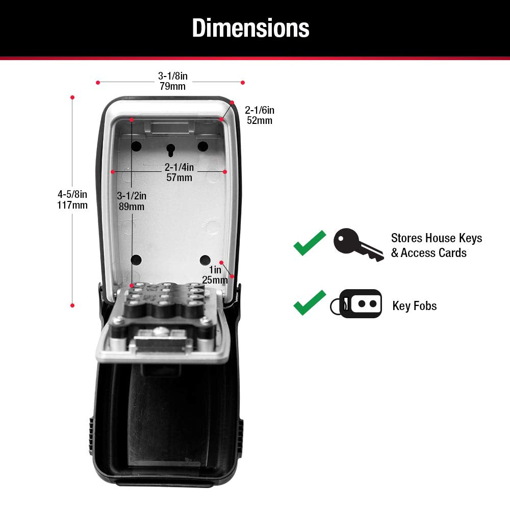 Master Lock 5423D Push Button Wall Mount Key Safe