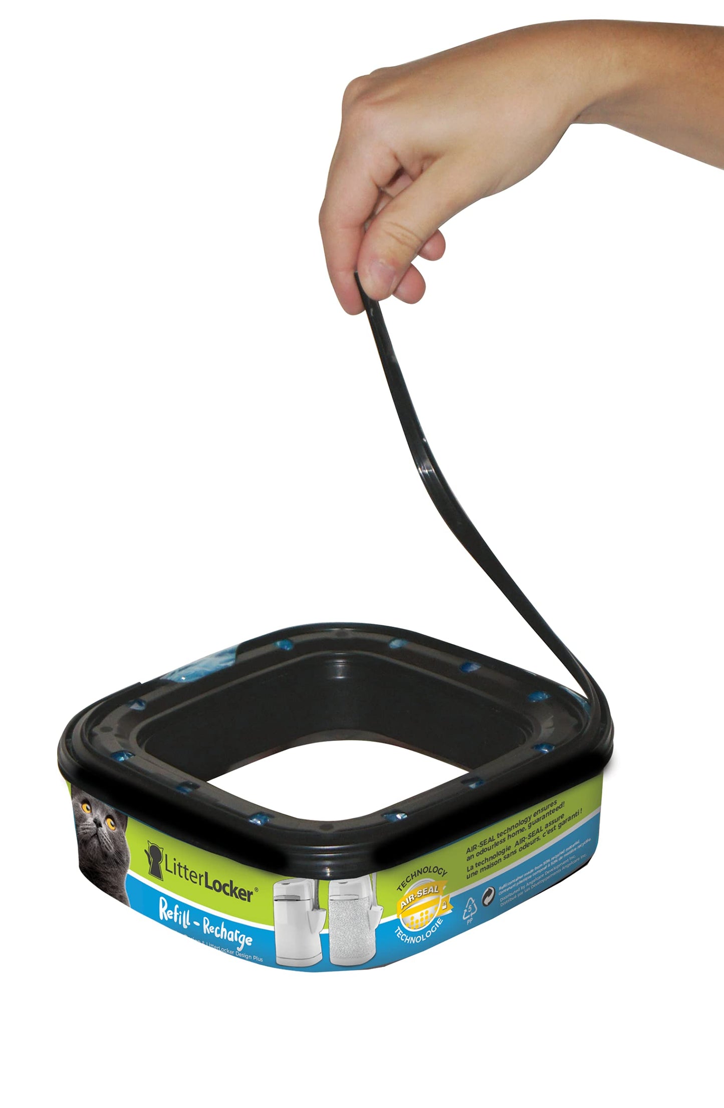 LitterLocker Refill bags| by the makers of Litter Genie| 4-Pack, 48 total ft or up to 8 Months of Supply | Made in Canada | Square Refills Compatible with LitterLocker & Litter Genie Pails