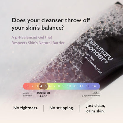 Haruharu Wonder Black Rice Moisture 5.5 Soft Cleansing Gel 100ml Fermented Black Rice Face Wash Foam Cleanser - Available at All In One Marketplace Canada