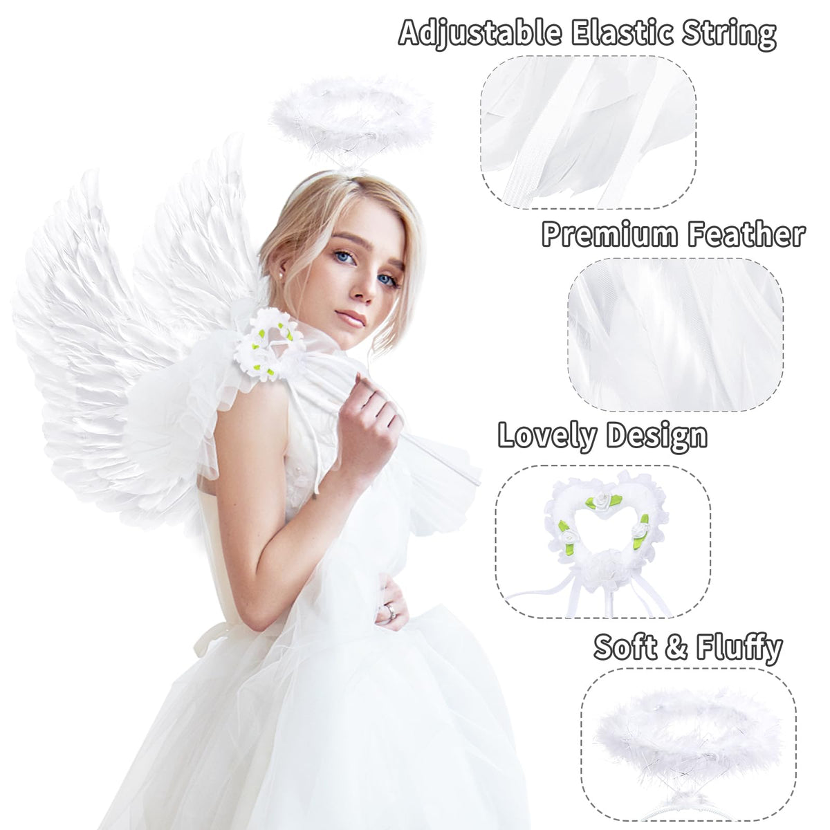 Goenb Angel Wings, Angel Wings and Halo for Women 🍁 All In One Marketplace Canada