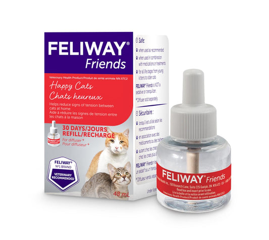 FELIWAY Friends Diffuser Refill, Promotes harmony between cats in multi-cat households, VHP Registered NN.X7C2, includes 1 Refill, Lasts 30 Days, Cat Calming Pheromones, 48ml