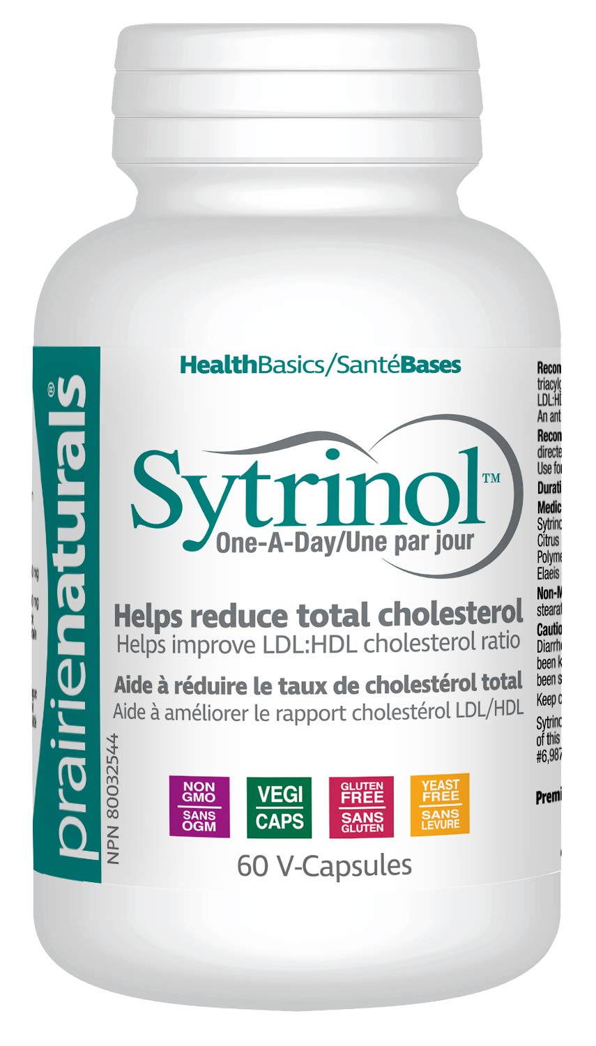 Prairie Naturals Sytrinol Cholest-Force One-A-Day helps to reduce serum triglycerides/triacylglycerols/Total cholesterol/LDL cholesterol, supports cardiovascular health - 60 Vegan capsules. Non-GMO, Gluten Free