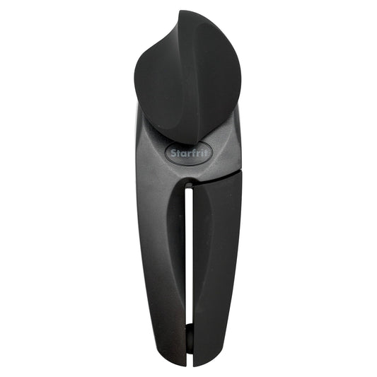 Starfrit MightiCan Can Opener, Safe Smooth-Cut Design, Holds Lid and Leaves No Sharp Edges, Comfort Grip Handle, Heavy-Duty Non-Slip Knob, 3-Year Warranty, Black
