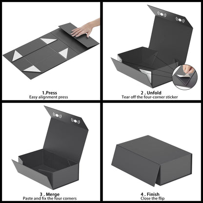 RYDDOY 9.5x6x3'' Gift Box, 5 Pack Black Gift Boxes with Lids for Presents 🍁 All In One Marketplace Canada