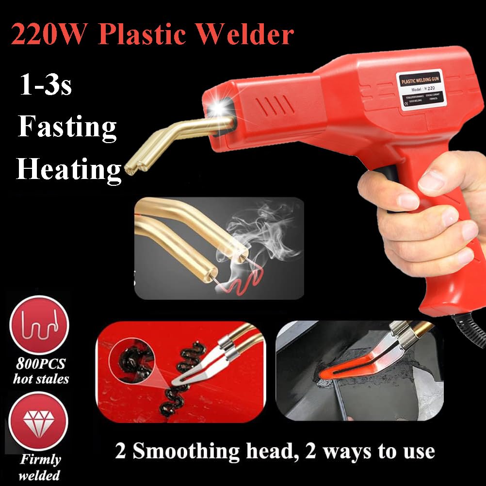 Upgraded 220W Plastic Welder, 2 in 1 Plastic Welding Repair Welder Kit 1000PCS Hot Stapler Soldering Gun with 100PCS Plastics Welding Rods Car Bumper Repair Kit for Most Plastics Repair - Available at All In One Marketplace Canada