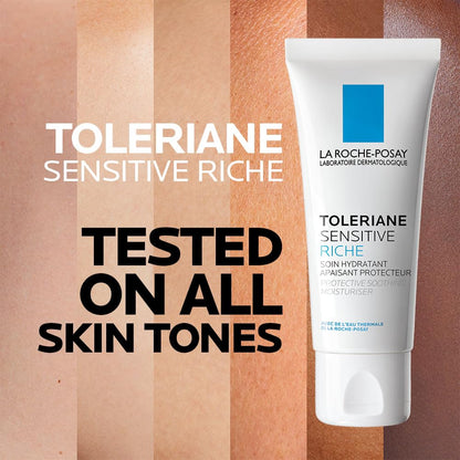 La Roche-Posay Face Moisturizer for Dry, Sensitive Skin, Toleriane Sensitive Rich Face Cream with Niacinamide & Ceramides, Alcohol Free, Fragrance Free & Recommended by Dermatologists, 40mL