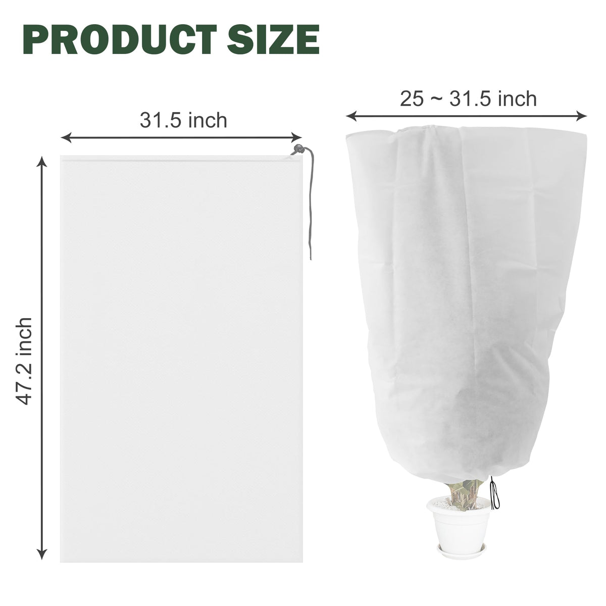 Alpurple 47" X 31.5" Winter Zipper Plant Covers - 6 Packs Warm Plant Protection Cover Bags, Frost Cloth Blanket Protecting Fruit Tree Potted Plants from Freezing Animals Eating 🍁 All In One Marketplace Canada
