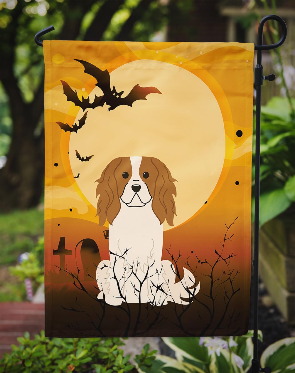Drapeau de jardin Caroline's Treasures BB4324GF Halloween Cavalier Spaniel, petite taille, multicolore