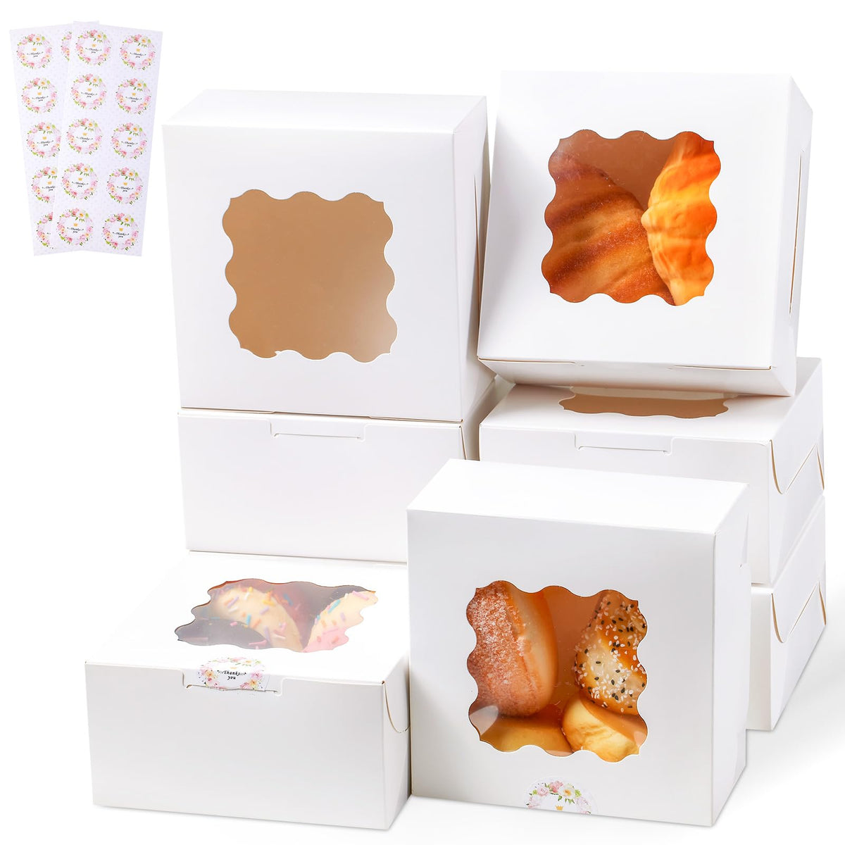 YODYZJ Cookie Boxes with Window, Pack of 20, 6x6x3 Inches 🍁 All In One Marketplace Canada