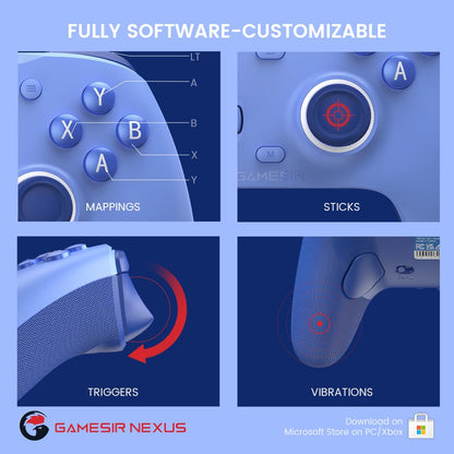 GameSir G7 SE Wired Controller for Xbox Series X|S, Xbox One & Windows 10/11, Plug and Play Gaming Gamepad with Hall Effect Joysticks/Hall Trigger, 3.5mm Audio Jack - Blue