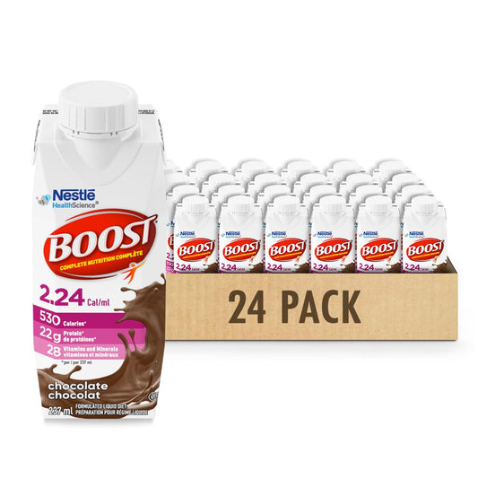 BOOST 2.24 Cal/mL Chocolate Nutrition Drink – 530 Calories, 22g Protein, 24-Pack Ready-to-Drink