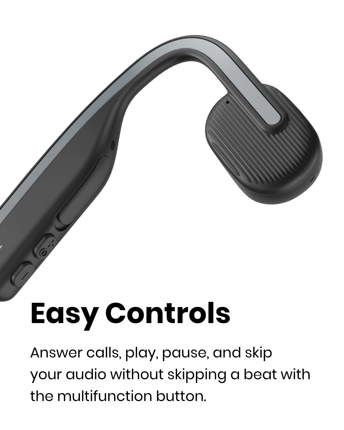Shokz (AfterShokz) OpenMove - Open-Ear Bluetooth Sport Headphones - Bone Conduction Wireless Earphones - Sweatproof for Running and Workouts, with Sticker Pack (Grey)