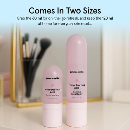 grace & stella Hypochlorous Acid Spray - Gentle Face Spray to Calm Redness & Flare-Ups - Soothing Facial Mist for Sensitive Skin (120 ml/4.22 fl oz) - Available at All In One Marketplace Canada