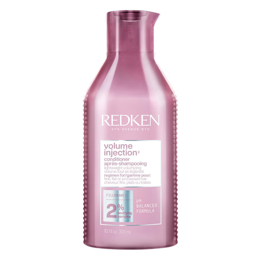 Redken Volume Injection, Volume Conditioner For Fine Flat Hair, Lightweight Moisture, Soft And Shiny Finish for Voluminous Hair, Paraben-Free, 300ml - Available at All In One Marketplace Canada
