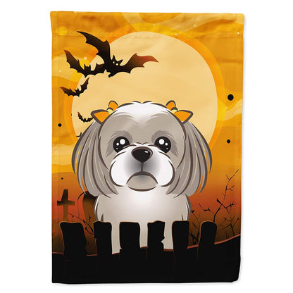 Drapeau de maison Caroline's Treasures BB1808CHF, motif Shih Tzu gris argenté pour Halloween, sur toile, multicolore, grande taille