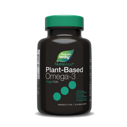 Nature’s Way NutraVege Plant-Based Omega-3 – 300mg EPA + 200mg DHA – Supports Heart, Brain & Eye Health – Plant Based – 30 Softgels Nature's Way