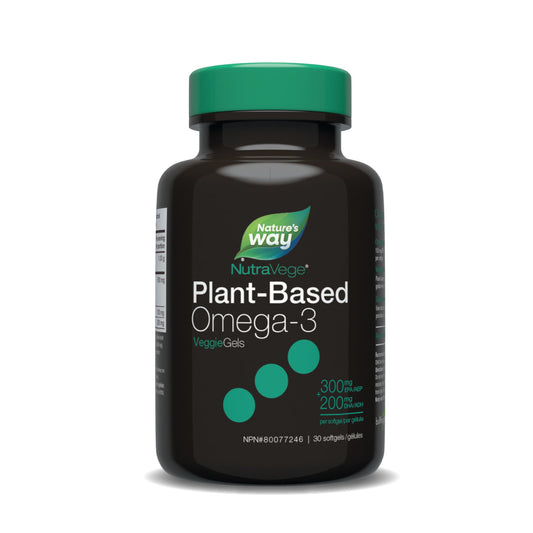 Nature’s Way NutraVege Plant-Based Omega-3 – 300mg EPA + 200mg DHA – Supports Heart, Brain & Eye Health – Plant Based – 30 Softgels Nature's Way