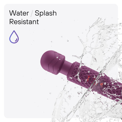 bed geek Handheld Cordless Personal Wand Massager – Waterproof, USB Rechargeable, 20 Vibration Patterns, 8 Speeds, Memory Feature, Skin-Soft Silicone for Ultimate Relaxation Tool (Purple) - Available at All In One Marketplace Canada