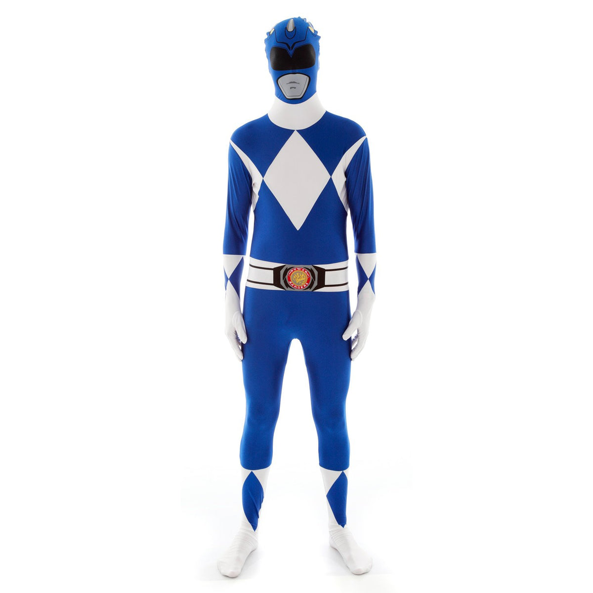 Morphsuits Costume de Power Ranger bleu pour adultes, déguisement d'Halloween pour hommes, XL