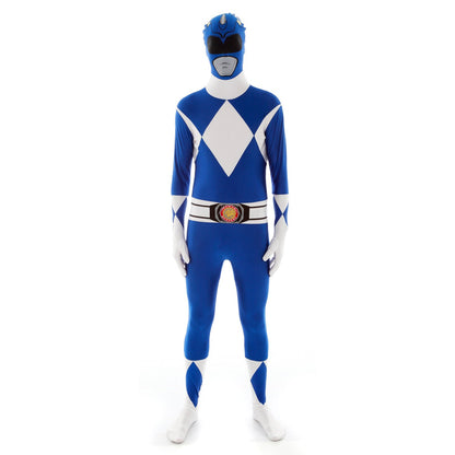 Morphsuits Costume de Power Ranger bleu pour adultes, déguisement d'Halloween pour hommes, XL