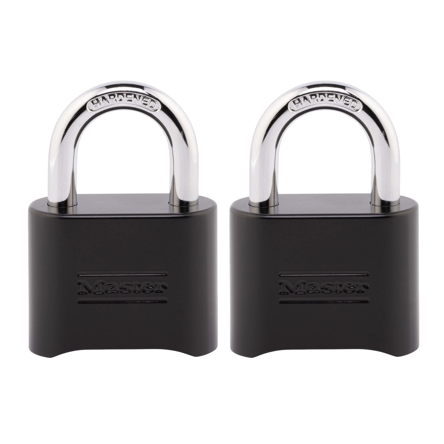 Master Lock Black Combination Padlock, Set Your Own Combo Lock, Weather Resistant Indoor and Outdoor Padlocks with Code for Gym Locker, Gate, Shed, 2 Pack, 178EC2 Master Lock