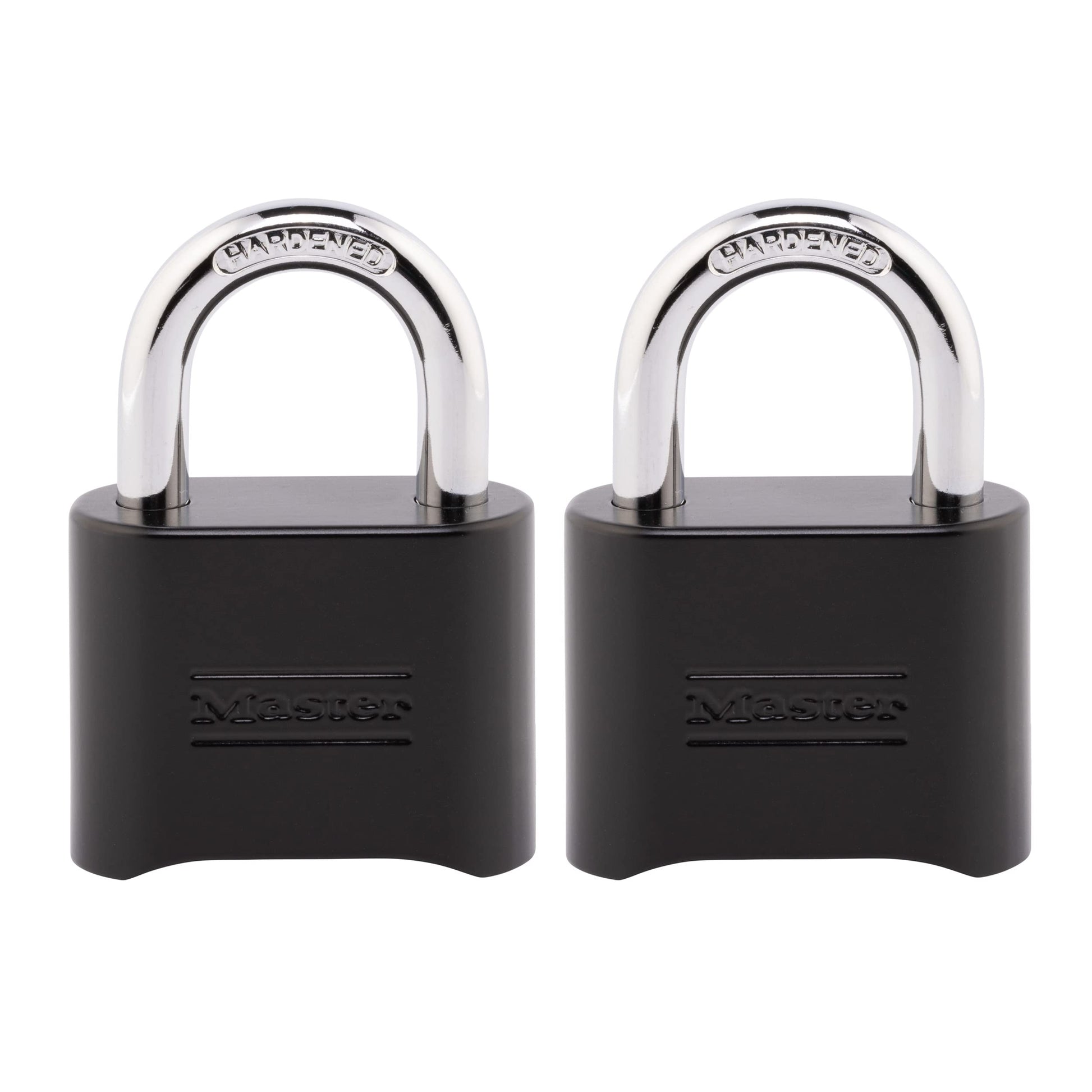 Master Lock Black Combination Padlock, Set Your Own Combo Lock, Weather Resistant Indoor and Outdoor Padlocks with Code for Gym Locker, Gate, Shed, 2 Pack, 178EC2 Master Lock
