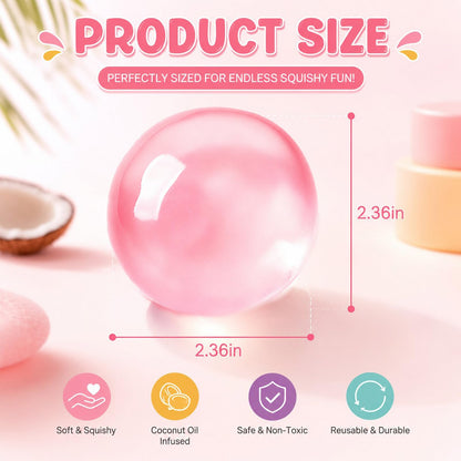 4Pcs Coconut Oil Squishy, Coconut Oil Stress Ball, Soft Sensory Squishy Balls, Fidget Squeeze Toy for Adults & Student Party Favors Christmas Birthday Gift, Stress Relief & Focus 🍁 All In One Marketplace Canada