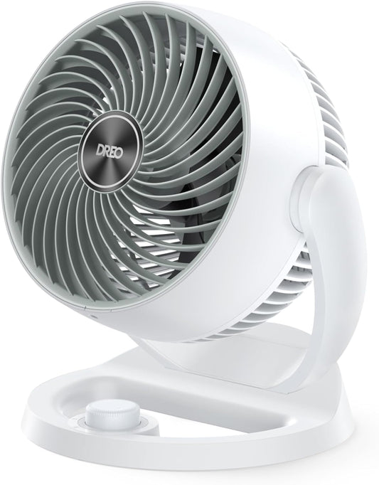 DREO Fan for Bedroom, 12 Inches, 70ft Powerful Airflow, 25db Quiet Table Air Circulator Fans for Whole Room, 120° Adjustable Tilt Desk Fan, 3 Speeds, Desktop Fan for Home, Office, Kitchen, RV