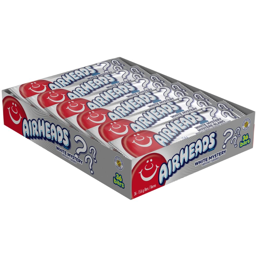 Airheads Candy Individually Wrapped Bars - White Mystery Flavour - Bulk Pack of 36