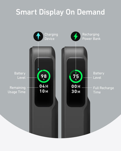Anker MagGo Power Bank, Qi2 Certified 15W Ultra-Fast MagSafe-Compatible Portable Charger, 10,000mAh Battery Pack with Smart Display, Foldable Stand, for iPhone 17/16/15/14/13/12 (USB-C Cable Included)
