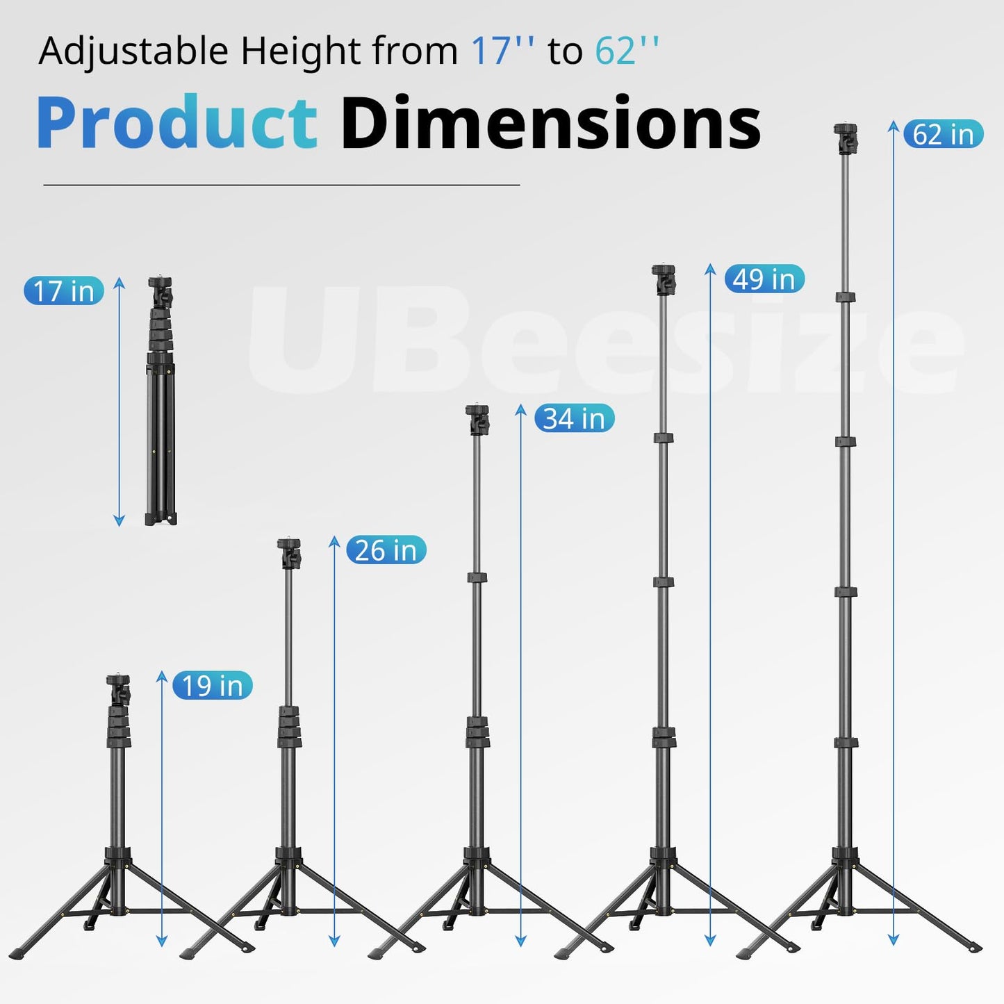 UBeesize 62" Phone Tripod & Selfie Stick with Wireless Remote and Phone Holder, Compatible with iPhone and Android for Selfies, Video Recording, and Live Streaming(Black) 🍁 All In One Marketplace Canada