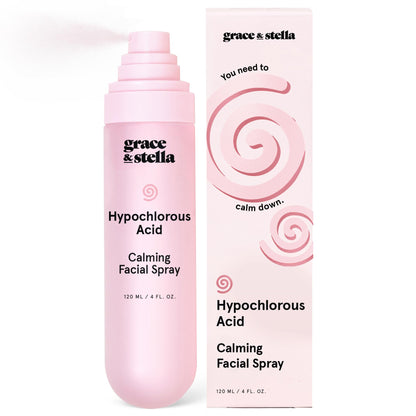 grace & stella Hypochlorous Acid Spray - Gentle Face Spray to Calm Redness & Flare-Ups - Soothing Facial Mist for Sensitive Skin (120 ml/4.22 fl oz) - Available at All In One Marketplace Canada