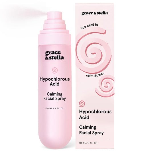 grace & stella Hypochlorous Acid Spray - Gentle Face Spray to Calm Redness & Flare-Ups - Soothing Facial Mist for Sensitive Skin (120 ml/4.22 fl oz) - Available at All In One Marketplace Canada